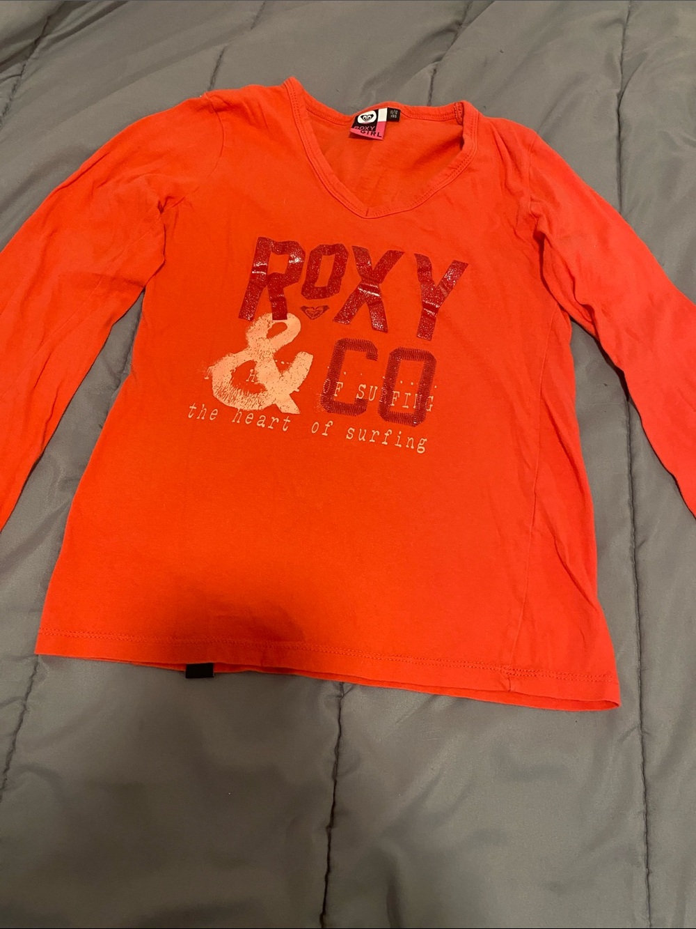 Roxy Girls Orange Long Sleeve Logo Tee